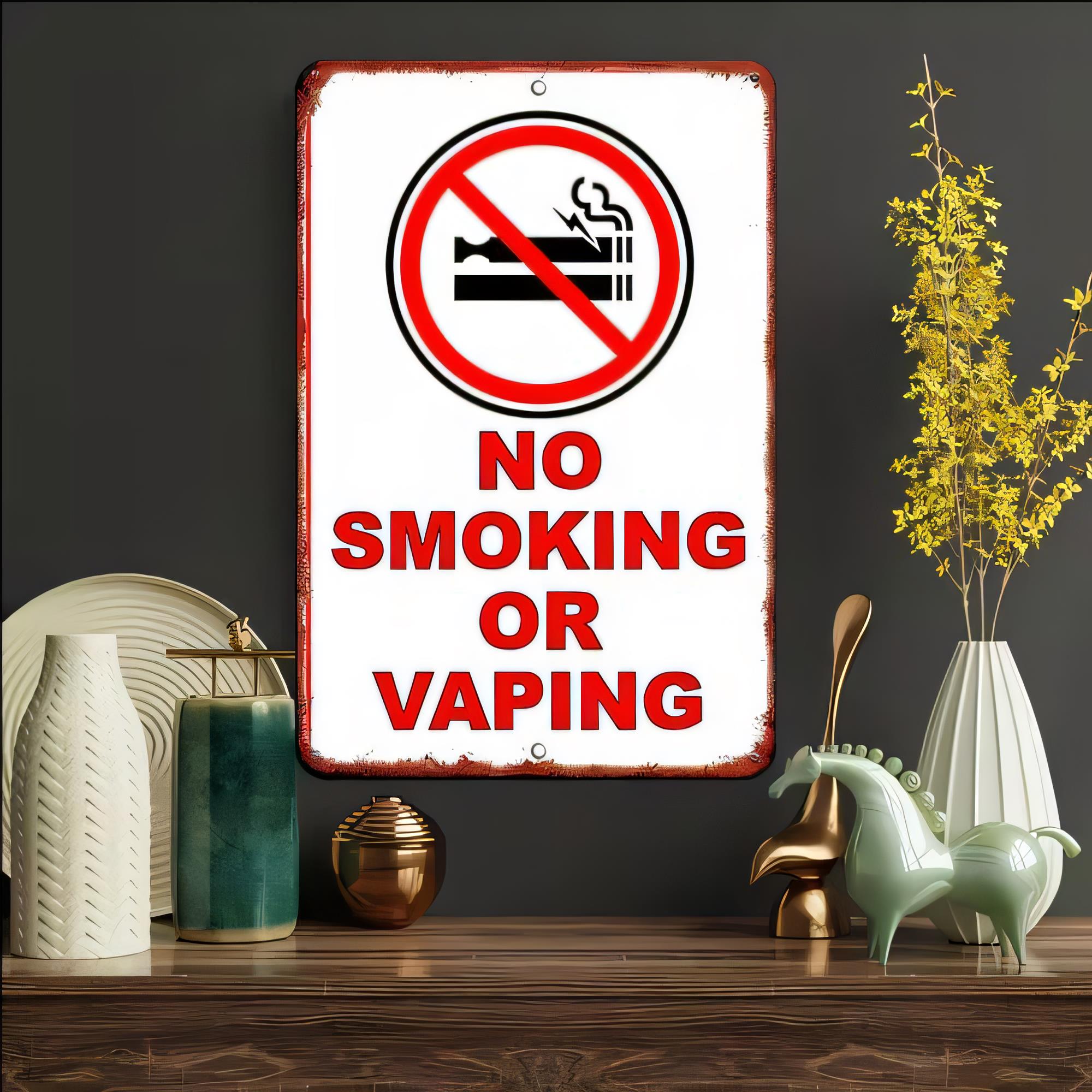 Vaping Area - لافتة معدنية تحذيرية من التدخين أو