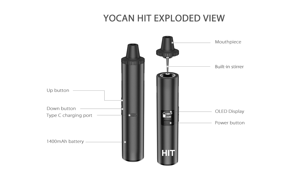 Yocan ضرب الجاف عشب مجموعة أجه - مراجعة Dry Herb Vaping Accessories وسعره
